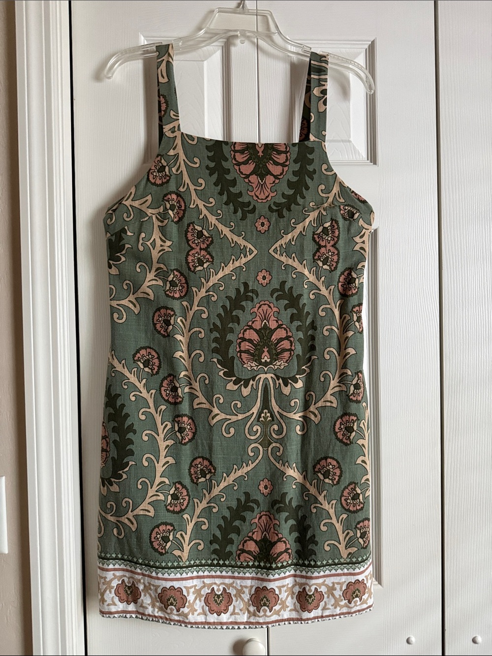 Sanctuary Olive Green and Pink Paisley Mini Dress